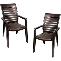 @home Nilkamal Mid Back Chair with ArmCHR2180 | Chair for Living Room, Bed Room, Kitchen, Office Room, Outdoor| 100% PolyPropylene Stackable Chair | (Weather Brown, Set of 2)-picture-30