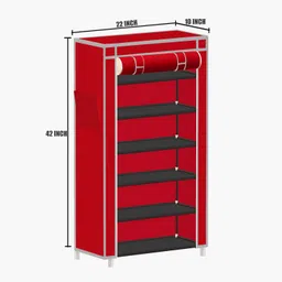 home reserve 1 Door 6 Shelf Solid PP Collapsible Wardrobe image 3