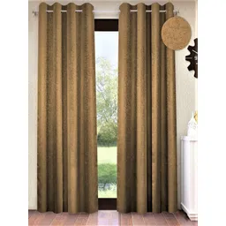 Home Sizzler Beige Set of 2 Black Out Door Curtains-picture-26