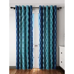 Home Sizzler Blue Set of 2 Printed Door Curtains-picture-18