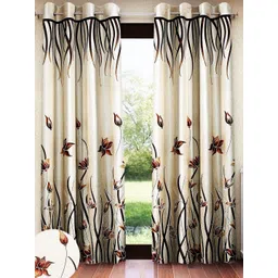 Home Sizzler Brown & Off White 2 Pieces Ethnic Motifs Door Curtain-picture-35