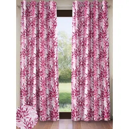 Home Sizzler Magenta & Pink Set of 2 Floral Door Curtain-picture-41