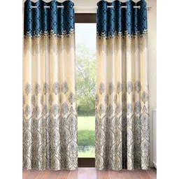 Home Sizzler White & Blue Set of 2 Ethnic Motifs Window Curtain-picture-19