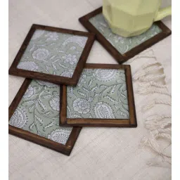 home yarn Magnolia Green Cotton 4 Pcs Coasters-picture-30