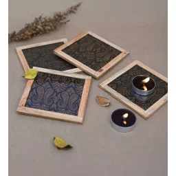 home yarn Ricola Black Blended Silk 4 Pcs Coasters-picture-16