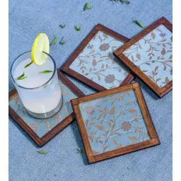 home yarn seda Grey Blended Silk 4 Pcs Coasters-picture-37