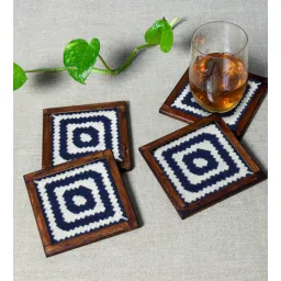 home yarn Tinky Blue Cotton 4 Pcs Coasters-picture-10