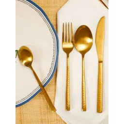 Home4U Amya Gold Stainless Steel Table Knife (6 Pcs)-picture-28