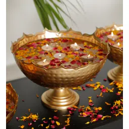 home4u Dheera Gold Mild Steel Urli-picture-39