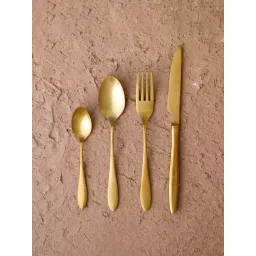 Home4U Elio Gold Stainless Steel Dinner Spoon (6 Pcs)-picture-43