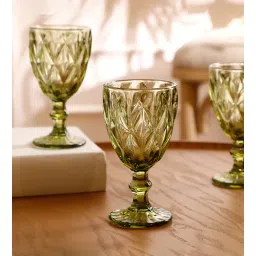 home4u Jeniffer Green 350 ml Glass (Set of 6) Wine Glass-picture-15