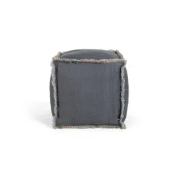 Home4U Lucas Blue Cotton Blend Pouffe-picture-45