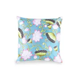 Home4U Sky Blue & Pink Silk Large Cushion Cover - Set of 1-picture-20