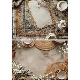 HomeArt Sheet 2 in 1 Product Photography Backdrop 3D Flat Lay Tabletop Double-Sided 20x29 Photo Background PVC Wrinkle Free for Small Products Food, Cosmetics Shoot (Combo 6)-picture-36