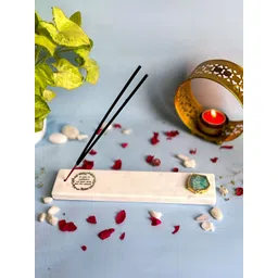 HOMEARTE Beige Agate Gayatri Mantra Printed Incense Stick Holder-picture-24