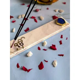 HOMEARTE Beige Agate Ik Onkar Printed Incense Stick Holder-picture-14