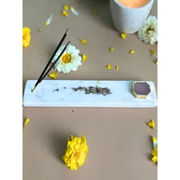 HOMEARTE Marble With Rose Quartz Incense Stick Holder-picture-16