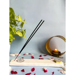 HOMEARTE White Agate Gayatri Mantra Marble Incense Stick Holder-picture-40