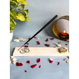 HOMEARTE White Agate OM Marble Incense Stick Holder-picture-17