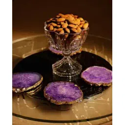 homearte india Pack of 4 Agate Coasters with gold edge-picture-13