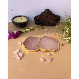 homearte india Set of 2 Gold-Plated Agate Stone Coasters-picture-10