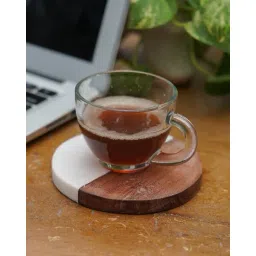 homearte india Set of 2 Wooden Marble Round Coasters image 4