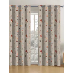 HOMEBREW FURNISHINGS Beige 2 Pieces Floral Door Curtains-image-18