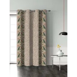 HOMEBREW FURNISHINGS Beige & Green Quirky Door Curtain-image-9
