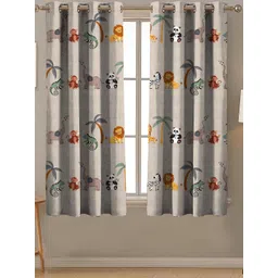 HOMEBREW FURNISHINGS Beige & Yellow 2 Pieces Printed Room Darkening Window-image-17