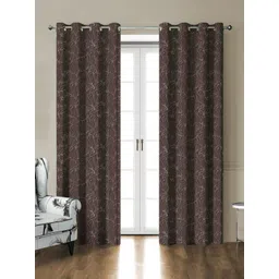 HOMEBREW FURNISHINGS Blue & White Abstract Printed 2 Pieces Black Out Door Curtains-image-48