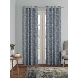 HOMEBREW FURNISHINGS Grey & White 2 Pieces Abstract Door Curtains-image-44