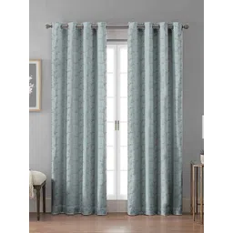 HOMEBREW FURNISHINGS Grey Melange 2 Pieces Geometric Room Darkening Door Curtains-image-33
