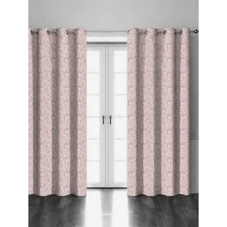 HOMEBREW FURNISHINGS Rose Gold Toned 2 Pieces Geometric Room Darkening Long Door Curtains-image-49