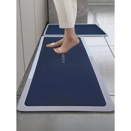 HomeCloud Navy Blue & White Printed Rubber Anti-Slip 2-Pcs Kitchen Mats-picture-37