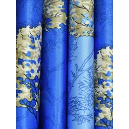 Homefab India Blue & Beige Set of 2 Floral Door Curtain image 3