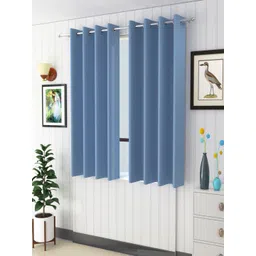Homefab India Blue Set of 2 Black Out Window Curtain-image-14