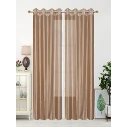Homefab India Brown Set of 2 Sheer Door Curtain-image-24