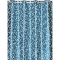 Homefab India Chinar Blue & Beige 2 Pieces Floral Window Curtains image 3