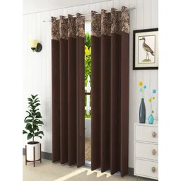Homefab India Coffee Brown Set of 2 Door Curtains-picture-31