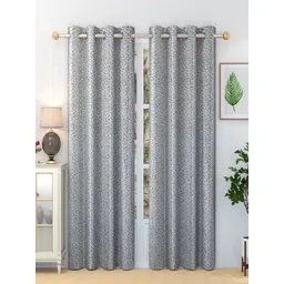 Homefab India Crystal Grey & White 2 Pieces Abstract Printed Door Curtains-image-22