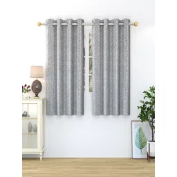 Homefab India crystal Grey & White 2 Pieces Abstract Printed Window Curtains-image-19