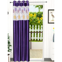 Homefab India Purple & White Set of 2 Door Curtain-image-41