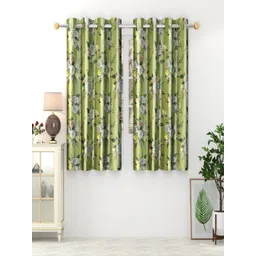 Homefab India Set of 2 Floral Room Darkening Window Curtain-image-15