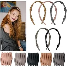 homemates 5 Pcs Matte Foldable Headbands for Women Thin Pocket Hair Bands Compact Portable No Slip Hair Fashion Comb Headband with Teeth Retractable Plastic Hair Accessories for Women-picture-39