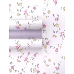 HOMEMATES White & Pink Printed Waterproof Wall Sticker image 1