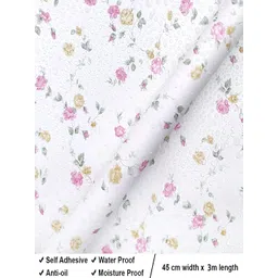 HOMEMATES White & Pink Printed Waterproof Wall Sticker image 4