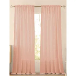 HOMEMONDE Peach-Coloured Set of 2 Sheer Door Curtain-picture-32