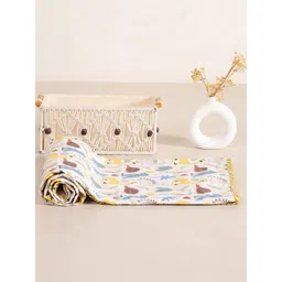 HOMEMONDE White & Blue Cartoon Characters AC Room 150 GSM Single Bed Dohar-picture-38