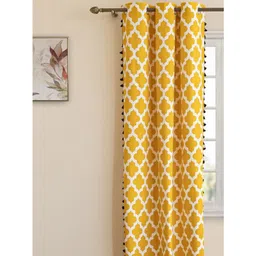 HOMEMONDE Yellow & White Ethnic Motifs Room Darkening Long Door Curtain-picture-16