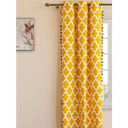 HOMEMONDE Yellow & White Ethnic Motifs Room Darkening Window Curtain-picture-17